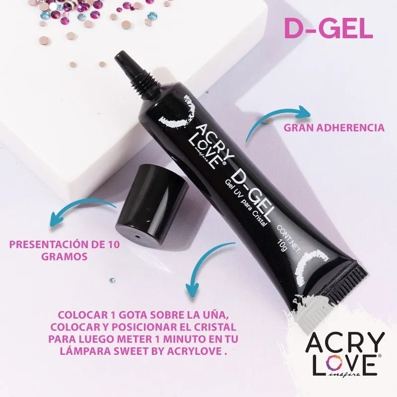 Acry Love Pegamento, Resina,gel Uv Para Cristales D-gel 10gr