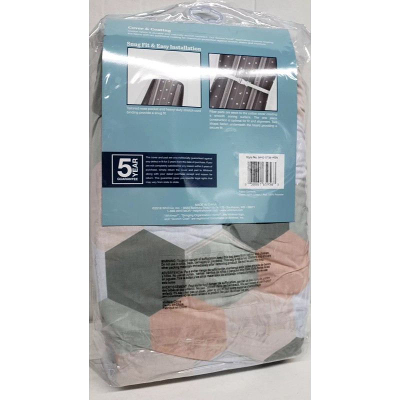 Whitmor Padded Ironing Board Cover &Pad (for 54" boards) MULTICOLOR