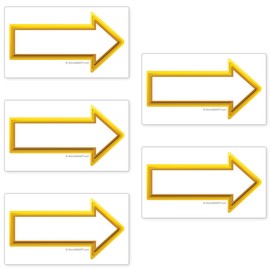 StoreSMART - Arrow Outline Magnets - Yellow - 10-Pack - 2" x 3.5" - POINT2X3-Y-10