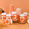 50Pcs Fall Disposable Coffee Cups with Lids and Sleeves Pumpkin