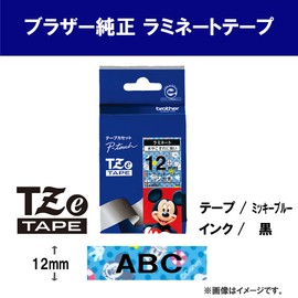 [Brother Genuine] PE-Touch Laminating Tape TZe-MB31 Width 0.5 inches (12 mm) (Black Letter/Mickey Blue)