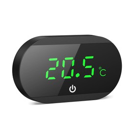 Aquarium Thermometer, Mini Aquarium Thermometer Digital, LED Display with ℃/℉ Switch, High Precision Temperature Sensor, Wireless Water Thermometer for Freshwater Marine Aquariums - Black
