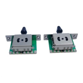 5 Way Guitar Switch, Guitar Pickup Selector Switch, Toggle Lever Switch with Black Knob for Tele Strat ST Electric Guitar, LESPAUL,Gibson, SG, Flying, TELECAST Guitar (2 Pcs)