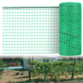 4'x65' Plastic Mesh Fence, Temporary Safety Fence, Snow Fence, Construction Fence, Garden Mesh Fencing Animal Barrier for Dog, Deer, Chicken, Poultry, Pet, Green