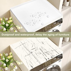 2 PCS Washer and Dryer Covers for the Top - 25.5 x 23.6 in Washing Machine Top Cover Pads,Dust-Proof Silicone Rubber Non-Slip Dryer Top Protector Guards Mat Support for Home Kitchen Laundry Room White