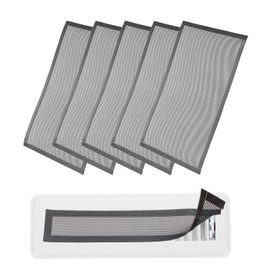 YOKIVE 6 Pcs Magnetic Floor Vent Covers, Floor Register Cover PVC Mesh Air Vent Screen Filters, Great for Home Floor, Wall, Ceiling, Catch Debris Hair Dust (Black, 12-Inch x 8-Inch)