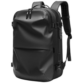 POIXM Vacuum Seal Travel Backpack 60L Exapandable Air Compression System Water Resistant TSA Lock Carry-On Suitcase Luggage - with Build-in Vacuum Pump