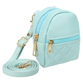 PATIKIL Mini Backpack Cute Cosmetic Bag for Women, PU Leather Creative Crossbody Bag with Lanyard for Makeup Key Card Data Cable Organizer Zipper Coin Pouch, Blue