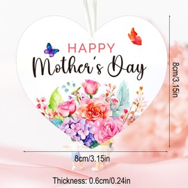 Mothers Day Gifts, Gifts for Mum, Mothers Day Acrylic Heart Hanging Plaque, Best Mum Gifts, Mothers Day Decorations, Happy Mothers Day Heart Shape Hanging Sign for Home Decor