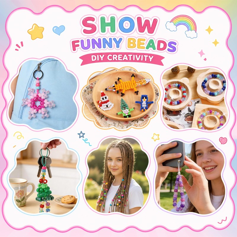 4300Pcs Pony Beads Kit for Bracelets Jewelry Making, 41 Colors