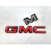 Auto Front Only GMC Gloss Black Red OVERLAY Emblem Badge