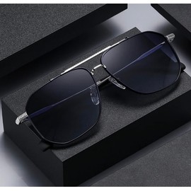 Unisex Retro Sunglasses Vintage GT Square Design Polarised Stylish UV400 Protection Metal Frame in Silver Gold Aviator Glasses for Men Daughters Sons Current Trend Glasses Oversize Women, Gold / Black