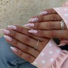 SXVME Uñas postizas de lunares almendra, uñas postizas de donut