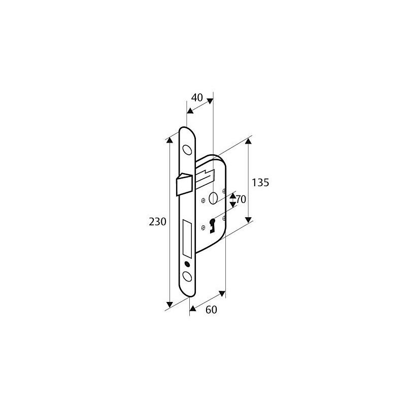 VACHETTE D226R-A40/N/SC 3 Gorges Reversible High Security Key Lock Round