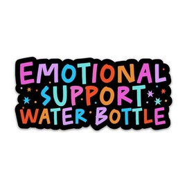 3PCs Emotional Support Water Bottle Supportive Sticker, Colorful Self Care Mental Health Sticker Hydration Vinyl Waterproof Stickers for Laptop Water Bottle Tumbler Health Awareness Decals (3 Inches)