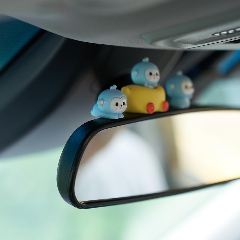 Rislobx 6Pcs Monkey Car Dashboard Decorations, Mini Monkey Figurines Rear