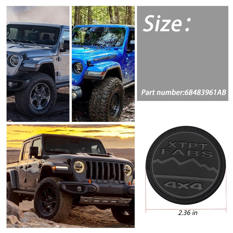 XTPTFABS 68483961AB Front Fender Badge Rated Emblem Compatible with 2019-2024