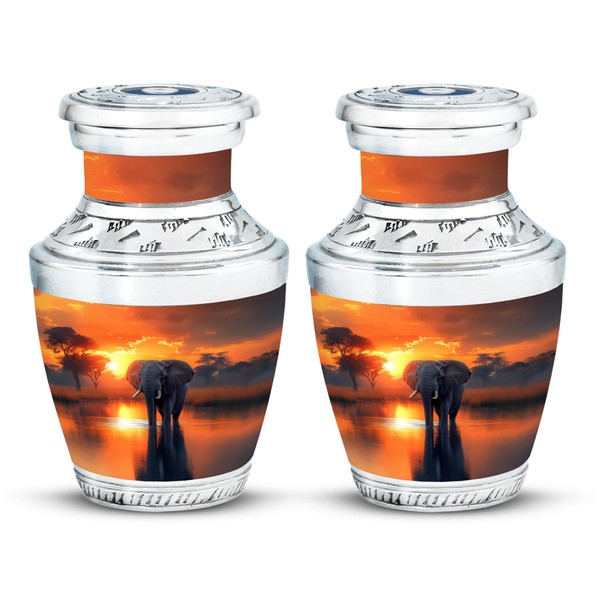 YATHABHISA Elephant Urn Ashes, Burial & Funeral Urn Ash Container,