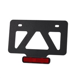 Motorcycle License Plate Holder for 21 Year 21 Standards, Lightweight Stabilizer with Reflector (Black, 125cc or less (square))