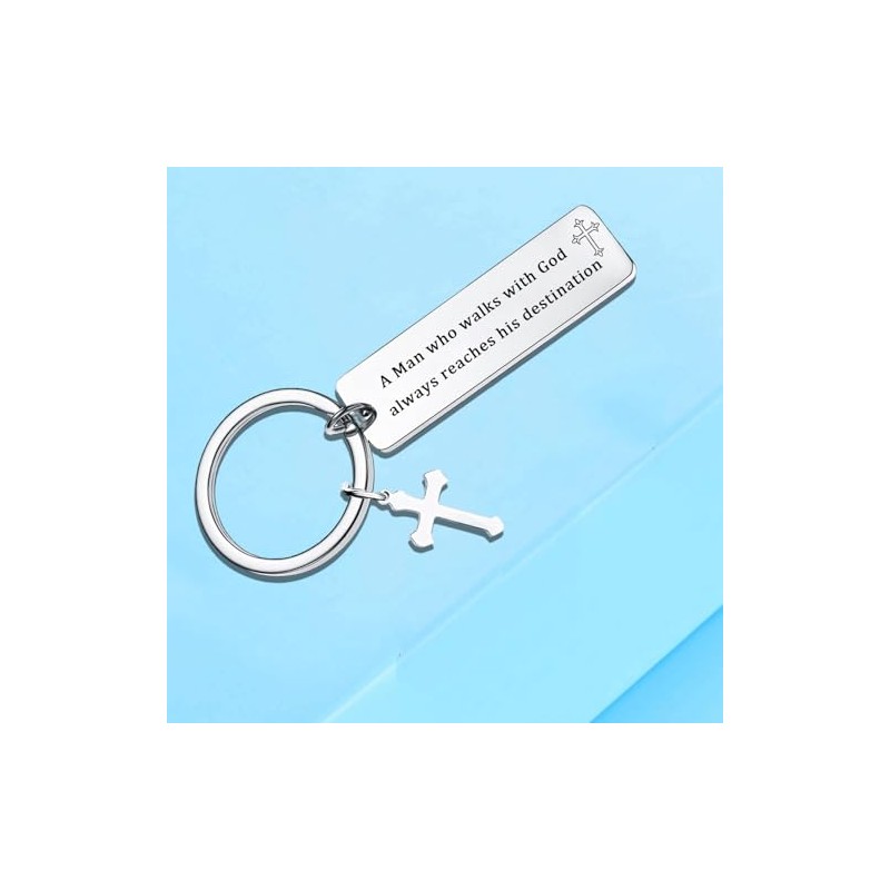 malyunin Christian Gift Keychain For Men Religious Gift Bible Verse