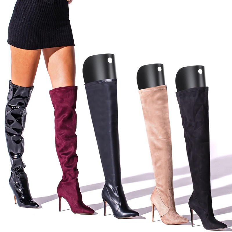 FoldTier 60 Pcs (30 Pairs) Black Boot Shapers Form Inserts