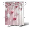Pink Christmas Ball Shower Curtain Dreamy Snowflake Pine Twig, 70x70Inch