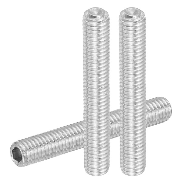 PATIKIL 10 Pcs Hex Socket Grub Screw, M8x60mm Flat Point