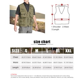 Sukany Giacca da uomo per tempo libero, lavoro all'aperto, safari, pesca, viaggio, con tasche multiple, gilet in rete per fotografia, Verde militare, XXL