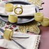 CLEENTABLE Elegant Green Epoxy Resin Napkin Rings with Hand-Painted Gold