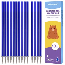 Willingood 14 x Erasable Blue Refills, Compatible with Legami, Refill for Legami Pens, Gel Pen Refill Cartridges for Legami, Easy to Erase, Pen Tip 0.7 mm, Height 13 cm