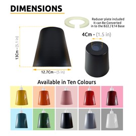 Modern Small Light Shades, Replacement 12.7cm Easy Fit Non Electric Metal Lamp Shades for Industrial Retro Ceiling Pendant Lighting,Table Lamp,Living Room