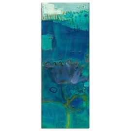 Empire Art Direct Abstract Art,Frameless Tempered Glass Panel,Contemporary Wall Decor Ready to Hang,Living Room,Bedroom ï¼ Office, Reedy Blue I