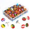 Operitacx 200pcs National Flag Push Pins, Decorative Push Pins for