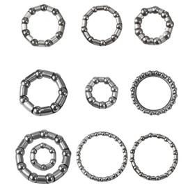 30 Pcs Bike Ball Bearings with Fixed Cages, 10 Sizes Bicycle Bearing Assortment Kit (4mm to 8mm / 1/6" to 1/3") for BMX, Mountain, Road Bike Repair & Maintenance