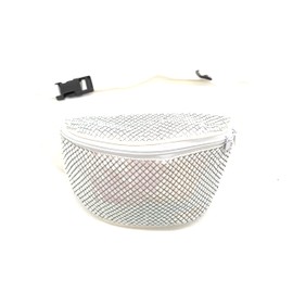 80s 90s Fanny Pack Metal Mesh Bumbag Shiny Rave Waist Bag Adjustable Belt for Festival Party or Daily Use