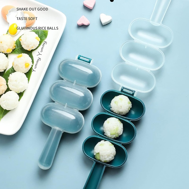 2 Pcs Blue Rice Ball Maker Shake Lunch Maker Mould