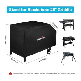 Stanbroil 28" Griddle Cover for Blackstone 2 Burner Grills, 600D Heavy Duty Waterproof Anti-UV Canvas Flat Top BBQ Cover for Blackstone 28" Outdoor Cooking Gas Grill Griddle