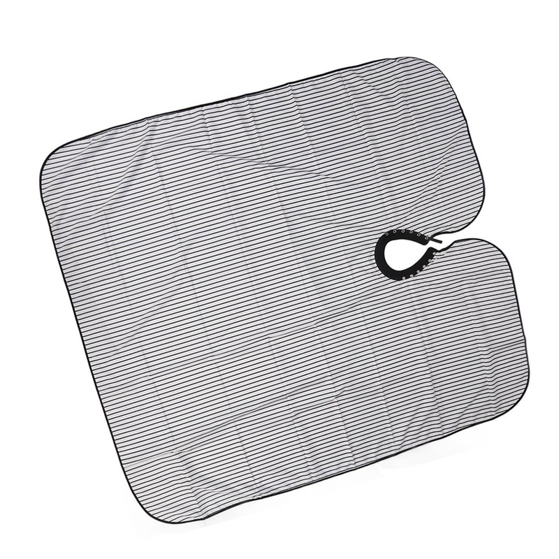 Hair Cut Cape Striped Polyester Waterproof Smooth Surface Neckline Adjustable