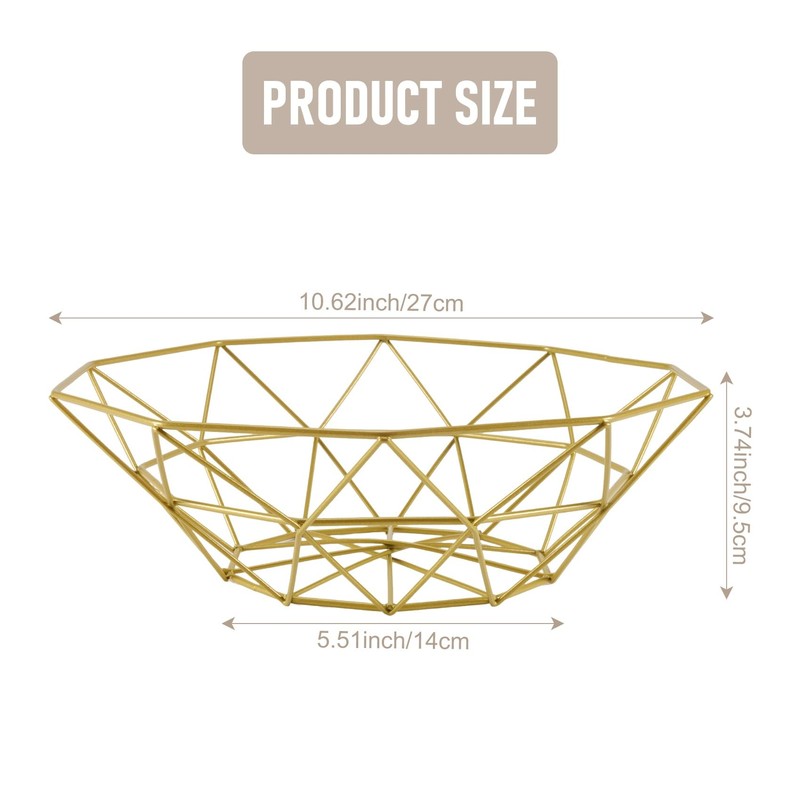 KJKVIVH Metal Wire Fruit Basket Fruit Bowl, Round Bread Storage