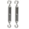 POFET 2pcs M12 Stainless Steel 304 Hook & Hook Turnbuckle