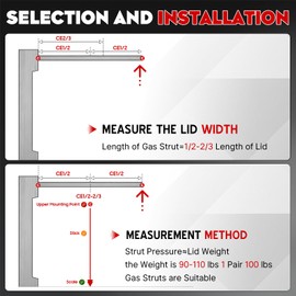 2 pcs 20 Inch 80lb/356N Gas Strut Spring Shock for RV Basement Door Tonneau Cover Boat Engine Cover Floor Hatch C16-08053 C1608053