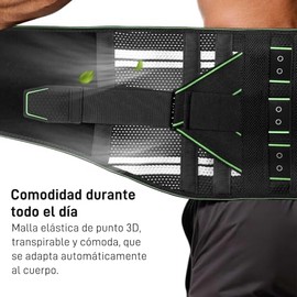 Soporte lumbar para Hombres y Mujeres,Cintura Ajustable y Transpirable con 8 Placas para Aliviar el Dolor de Espalda y Proteger los Músculos de la Zona Lumbar y la Espalda (Medium)