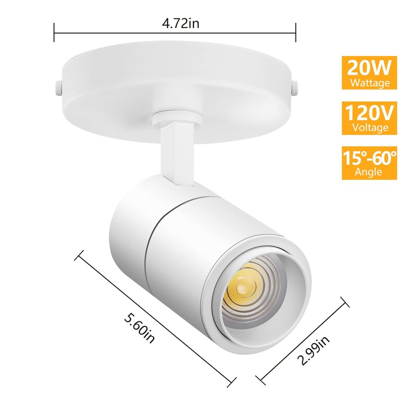 VANoopee 3-Color Zoomable LED Ceiling Spotlight Flush Mount Adjustable Spotlight