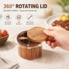 Salt Cellar, Acacia Wood Salt Container with Built‑in Spoon &