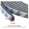 Estuchelandia 3mt Tira Sellado Cepillo Cinta Polvera Puerta Ventana 9x5mm