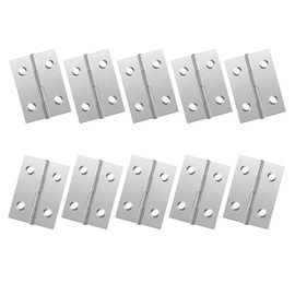 Folding Butt Hinges, 10 Pcs Stainless Steel Small Hinges 4 Mounting Holes Hardware Furniture Repair Cabinet Hinges for Wooden Case Jewelry Box, Lid, Cupboard(1.41 * 1.06in)
