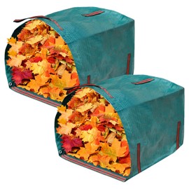 ARCITON 2-Pack 53 Gallon Reusable Yard Waste Bags Heavy Duty Garden Bag Lawn and Leaf Bags Self-Standing Leaf Collector with 6 Reinforced Handles