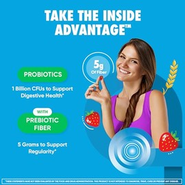 Digestive Advantage Gomitas de fibra prebitica  probiticos para la salud digestiva, gomitas probiticas diarias para mujeres y hombres, suplemento...  