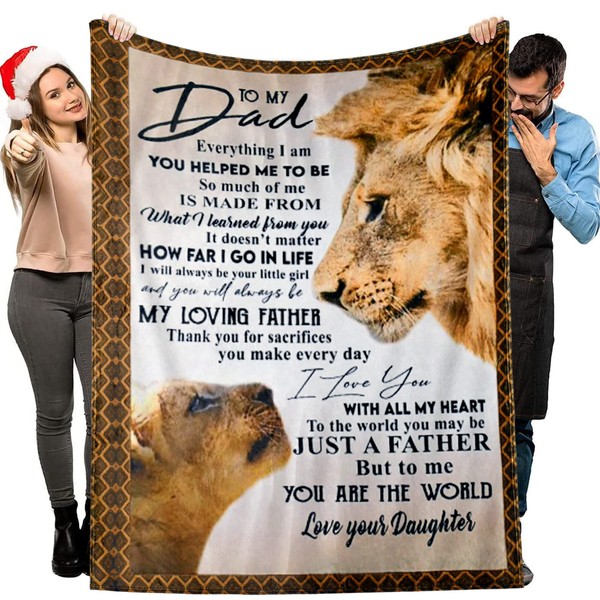 Ivarunner Gifts for Dad, Dad Blanket from Daughter, Birthday Thanksgiving