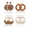 Mikovivi 4 Pairs Handmade Wicker Bohemian Earrings for Women, Boho